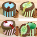 Exquisite Printing Round Paper Boxes with Tag and Ribbon
